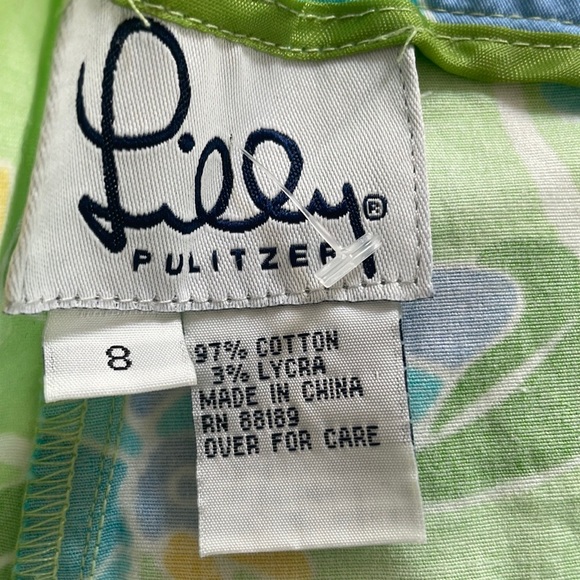 Lilly Pulitzer pants blue jay bird green size 8 - Picture 9 of 9
